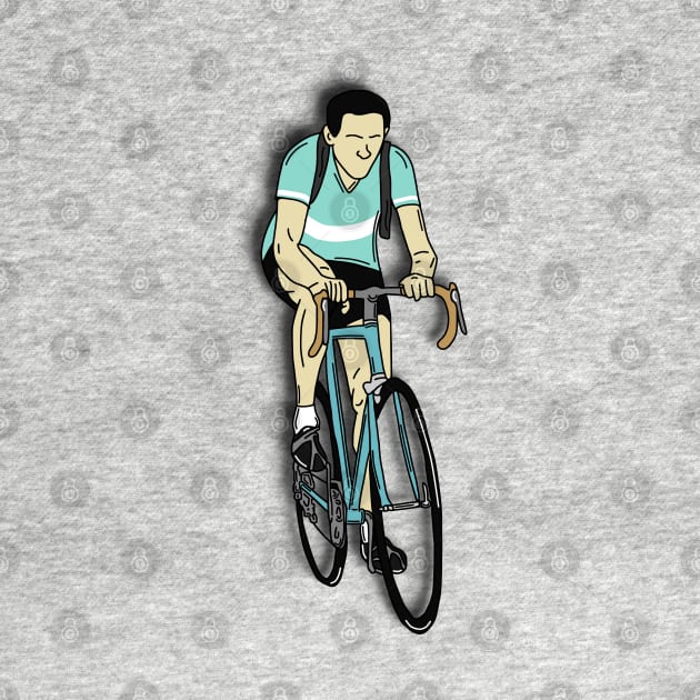 Cycling Legends: Fausto Coppi (Bianchi Team jersey) by p3p3ncil